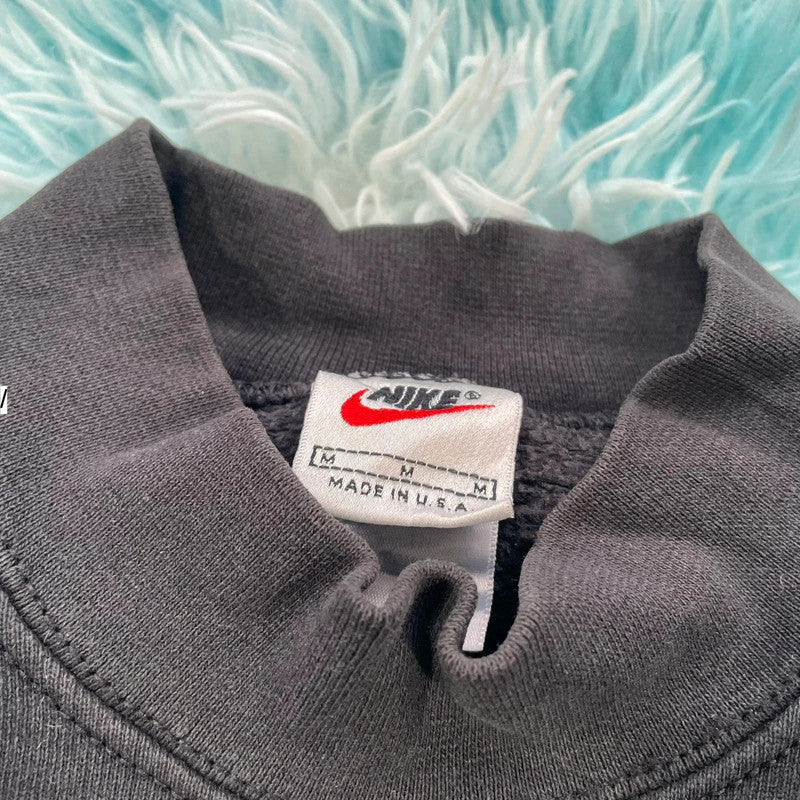 Vintage 90s Black Nike Sweatshirt Mock Neck - Medium