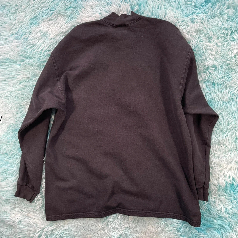 Vintage 90s Black Nike Sweatshirt Mock Neck - Medium