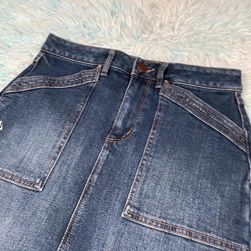 Vintage 00s Denim Mini Skirt - Size 8