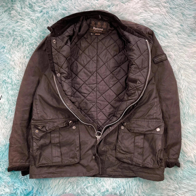 Black Barbour Motorcycle Biker Jacket - XL