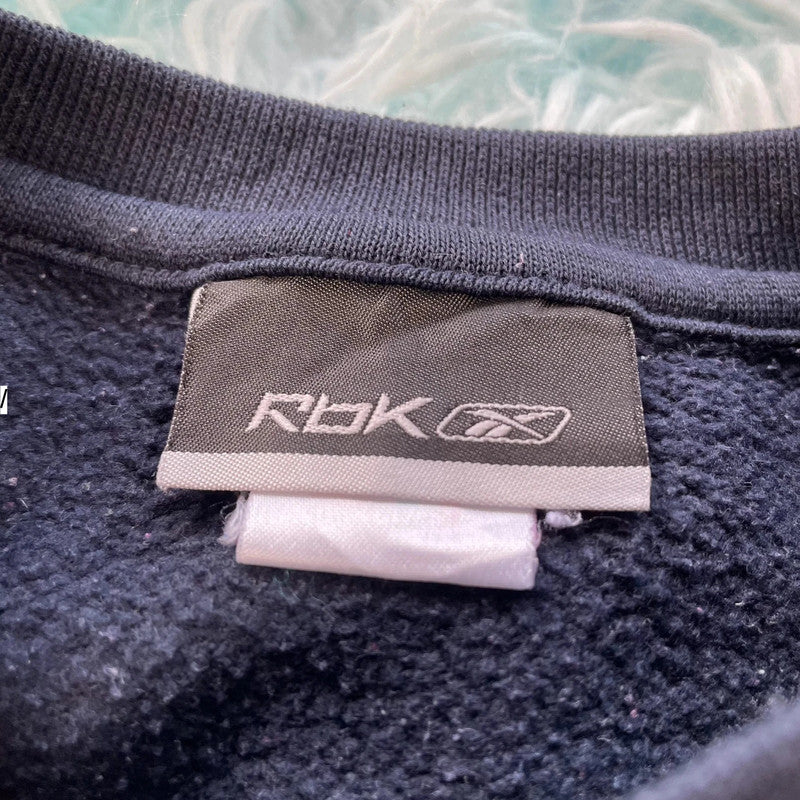 Vintage Navy Reebok Sweatshirt Spellout - XS