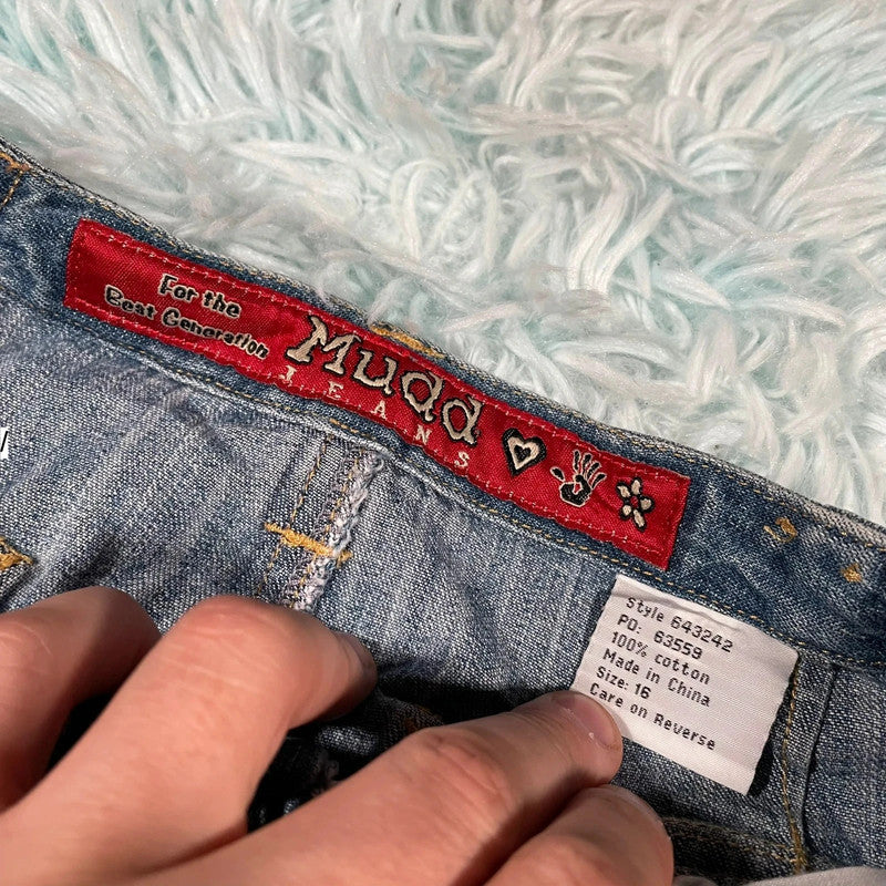 Vintage 90s Long Denim Cargo Skirt - Size 16