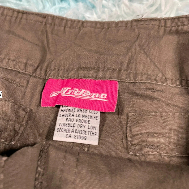 Vintage 00s Y2K Brown Mini Skirt Cargo - Size 10