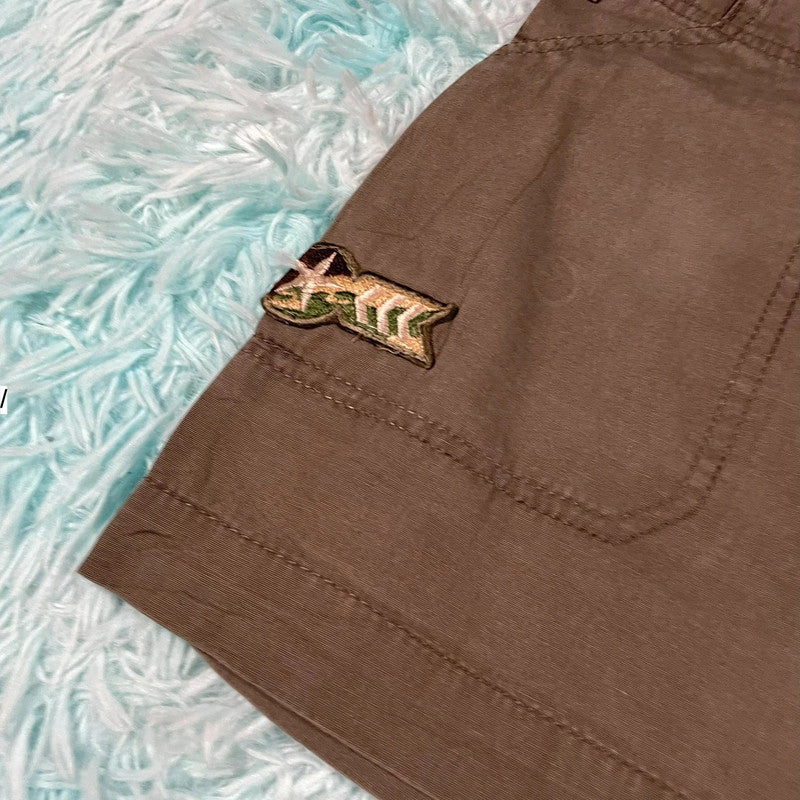 Vintage 00s Y2K Brown Mini Skirt Cargo - Size 10
