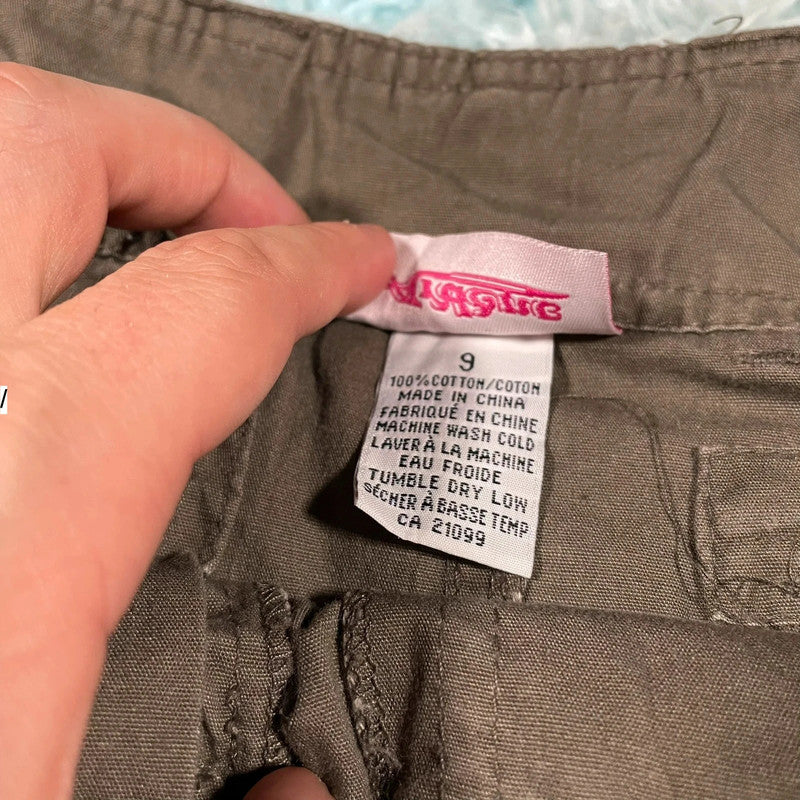 Vintage 00s Y2K Brown Mini Skirt Cargo - Size 10