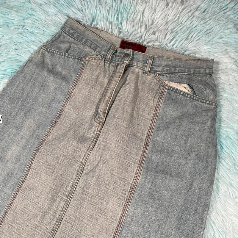 Vintage 90s Denim Skirt Midi Pencil - XXL
