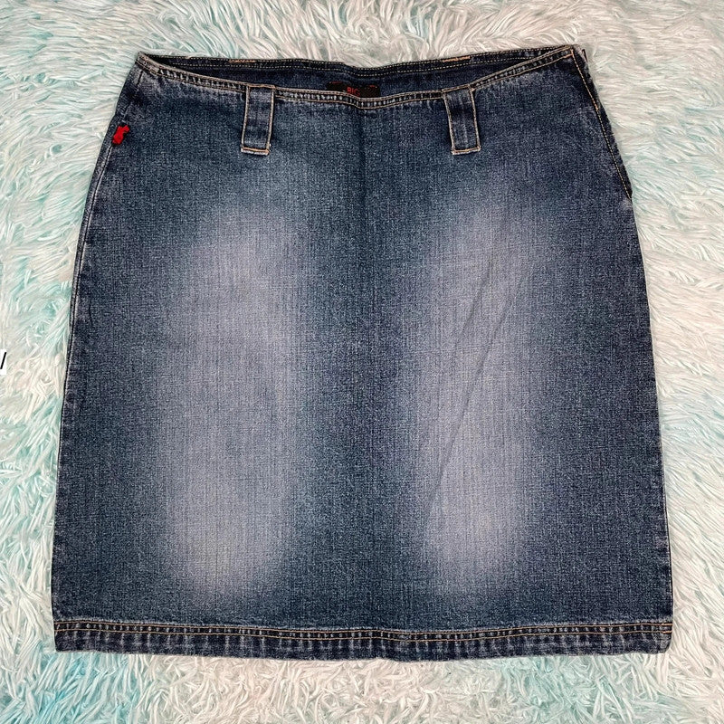 Vintage 00s Big Foot Denim Skirt Midi - XXL