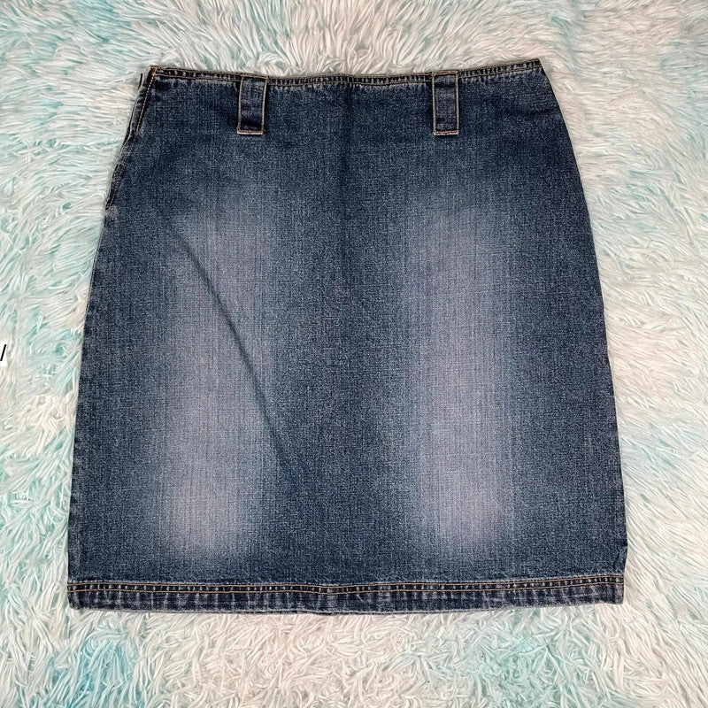 Vintage 00s Big Foot Denim Skirt Midi - XXL