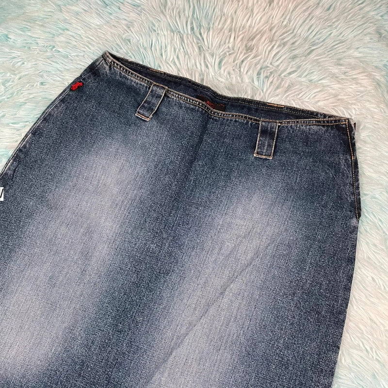 Vintage 00s Big Foot Denim Skirt Midi - XXL