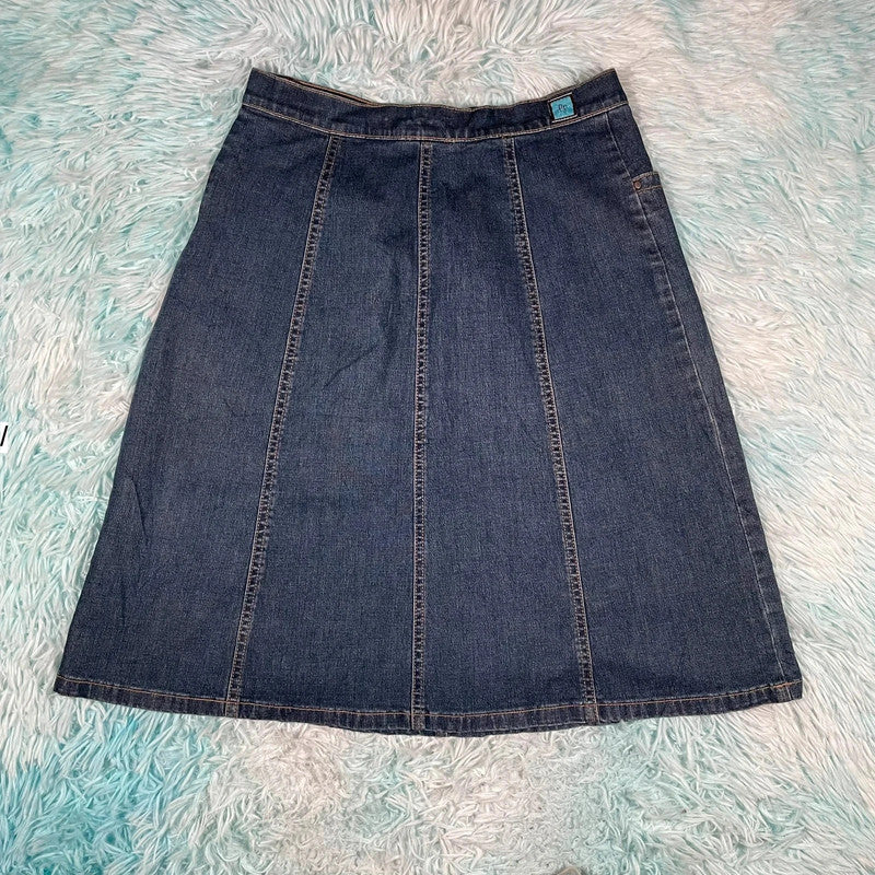 Vintage 00s Denim A Line Skirt - Size 4