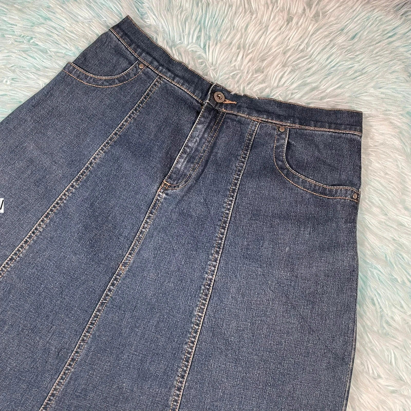 Vintage 00s Denim A Line Skirt - Size 4