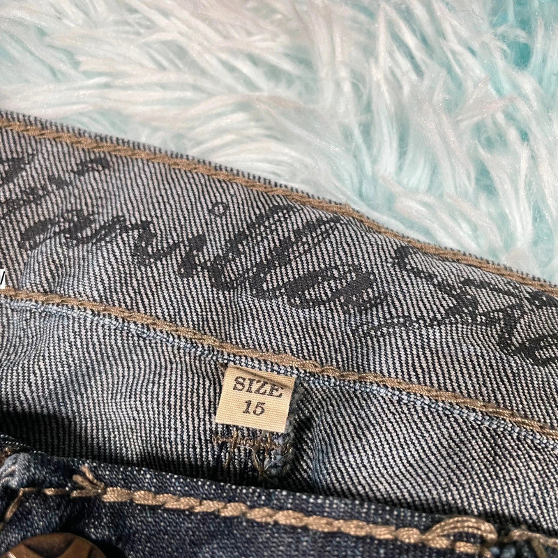 Vintage 00s Denim Hot Pants - Size 18