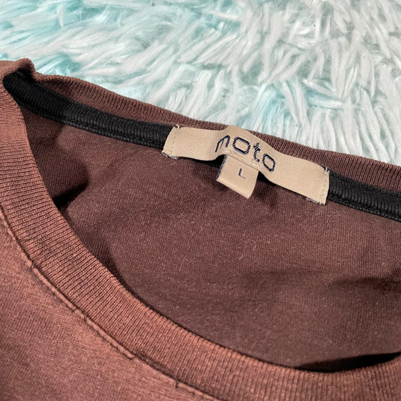 Vintage 00s Brown Moto Disco Graphic T Shirt - Large