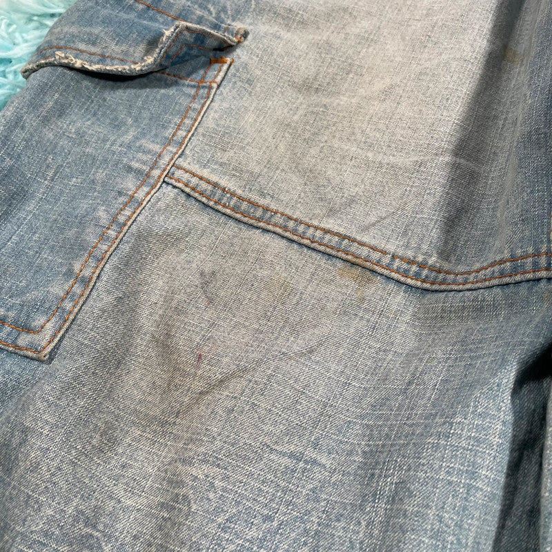 Vintage 00s Blue Cargo Jean Shorts Jorts - 30W