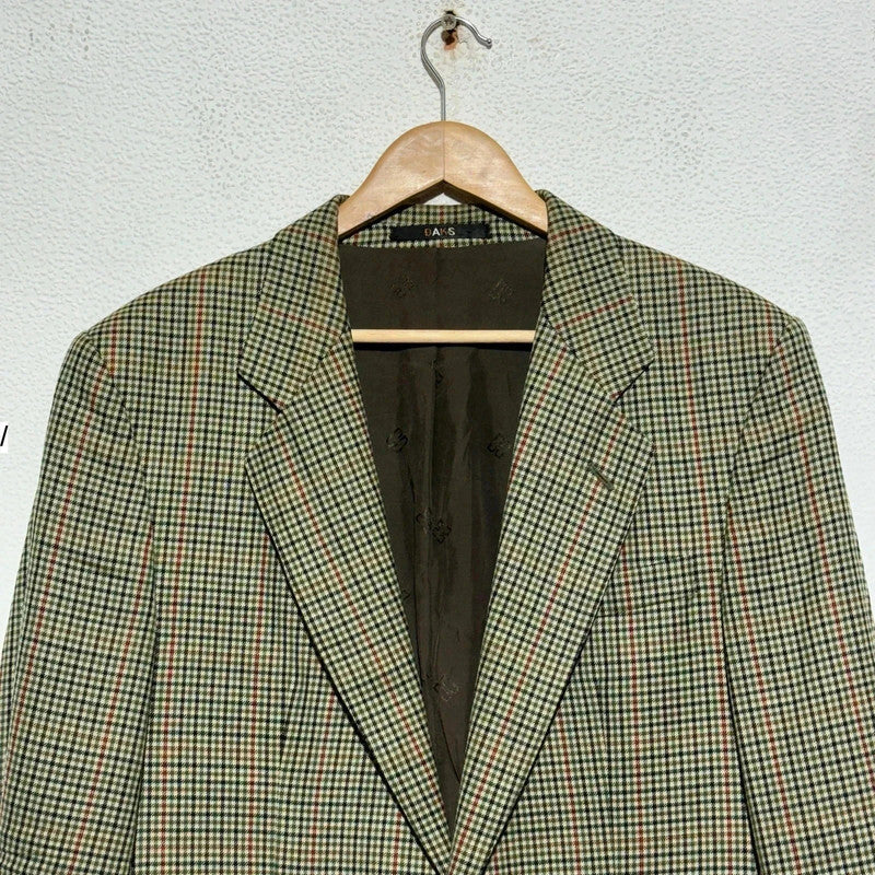 Vintage 80s Brown Chequered Blazer - Large