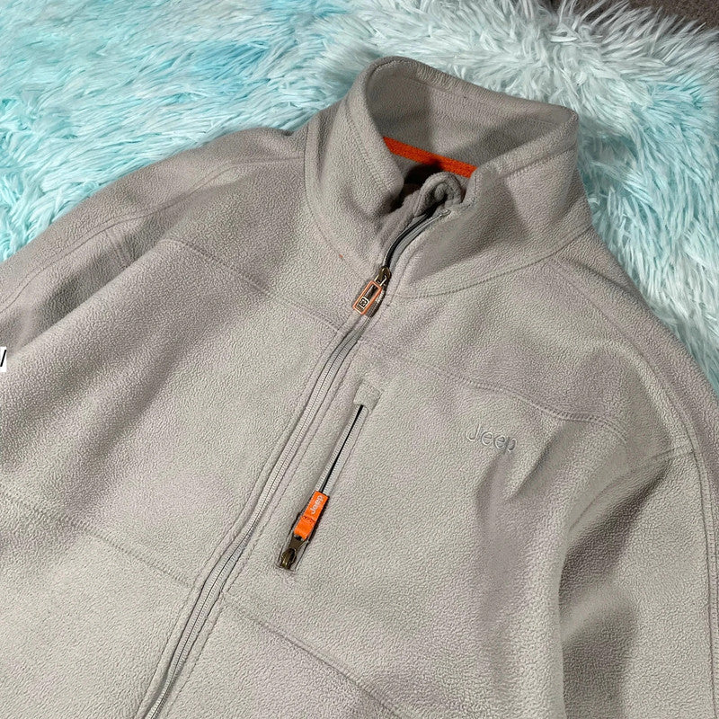 Cream White Jeep Fleece Jacket - Medium