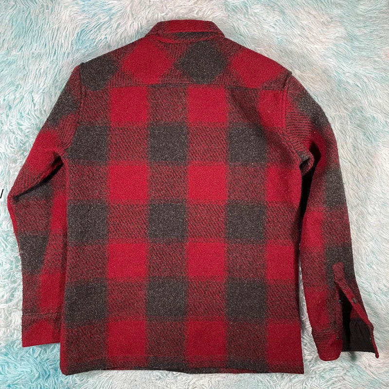 Red & Grey Chequered Folk Shacket - Medium
