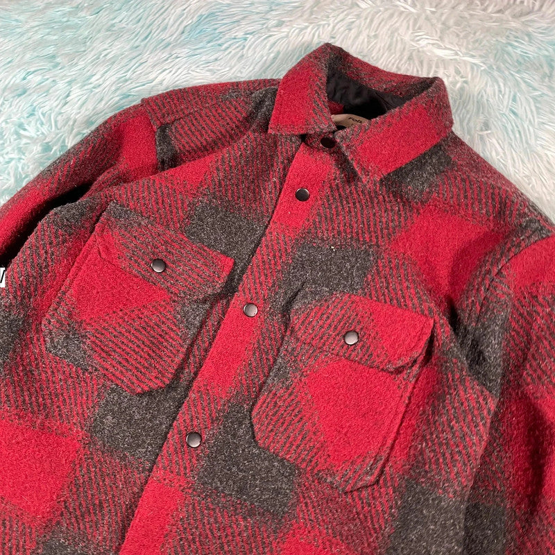 Red & Grey Chequered Folk Shacket - Medium