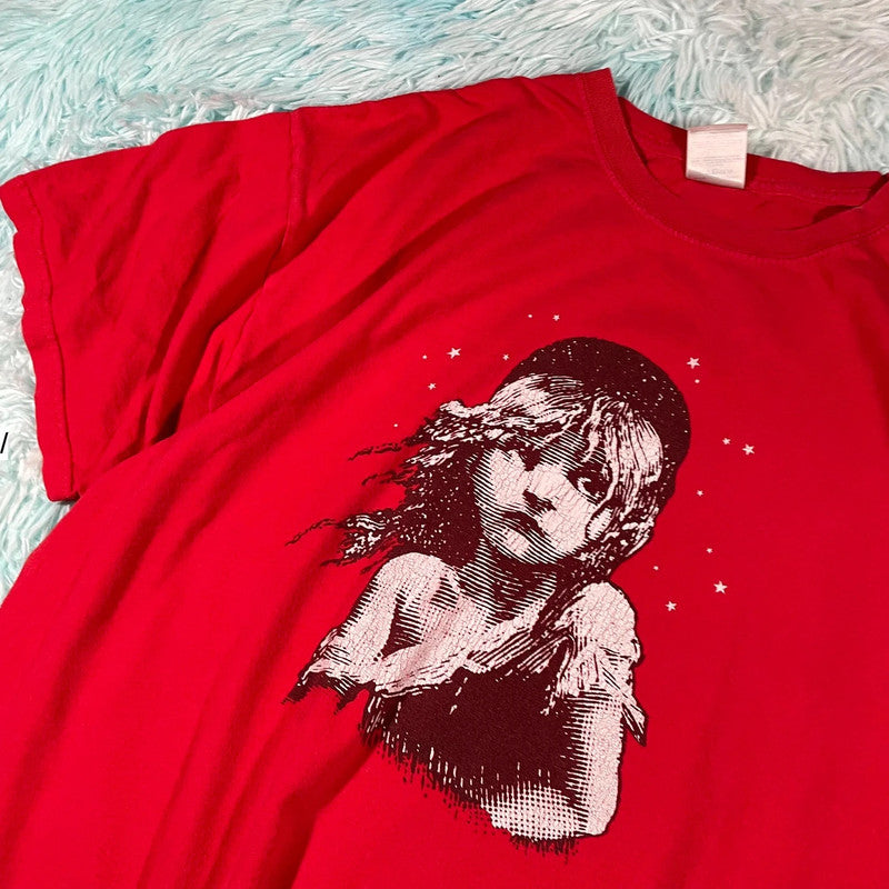 Red Les Miserables Graphic T Shirt 2010 Concert - XL