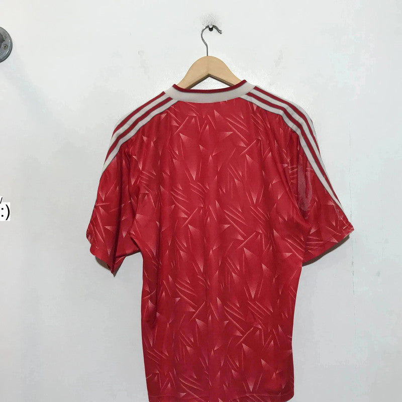 Vintage 1989-1991 Liverpool Shirt Home Kit Adidas Candy - Large