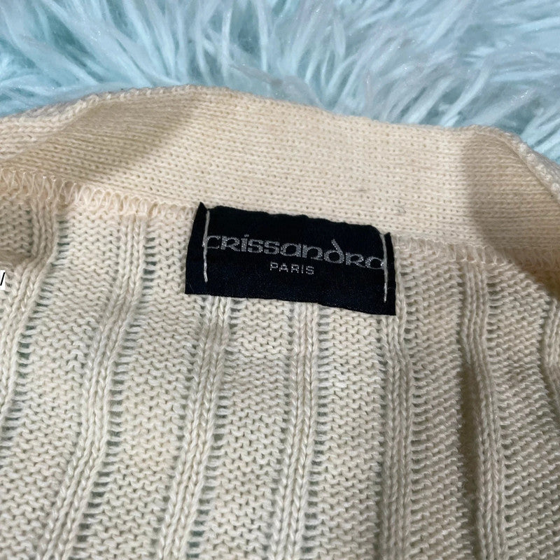 Vintage 90s Cream Crissandro Paris Cardigan - small