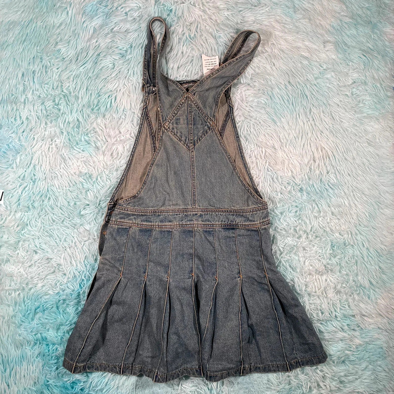 Vintage Y2K Denim Skirt Dress - Medium