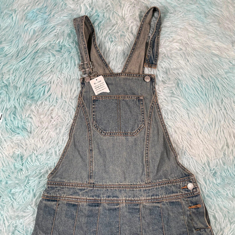 Vintage Y2K Denim Skirt Dress - Medium