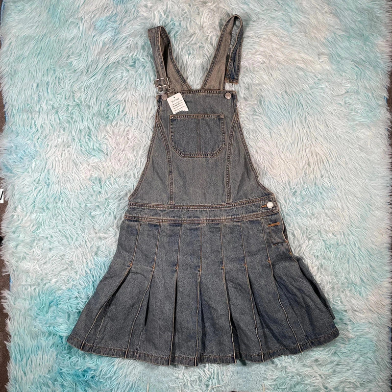 Vintage Y2K Denim Skirt Dress - Medium