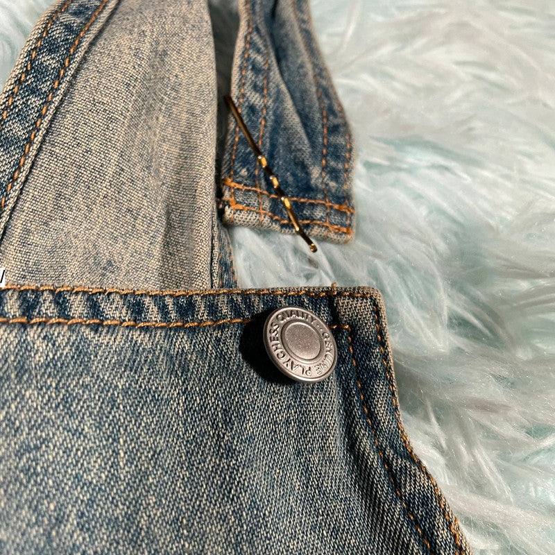 Vintage Y2K Denim Skirt Dress - Medium