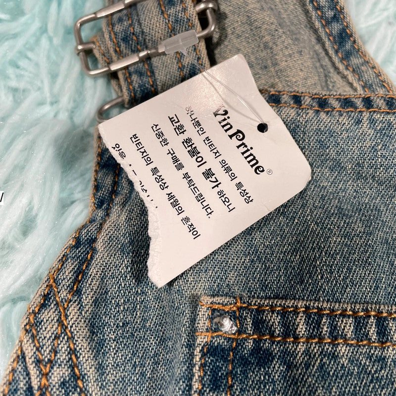 Vintage Y2K Denim Skirt Dress - Medium