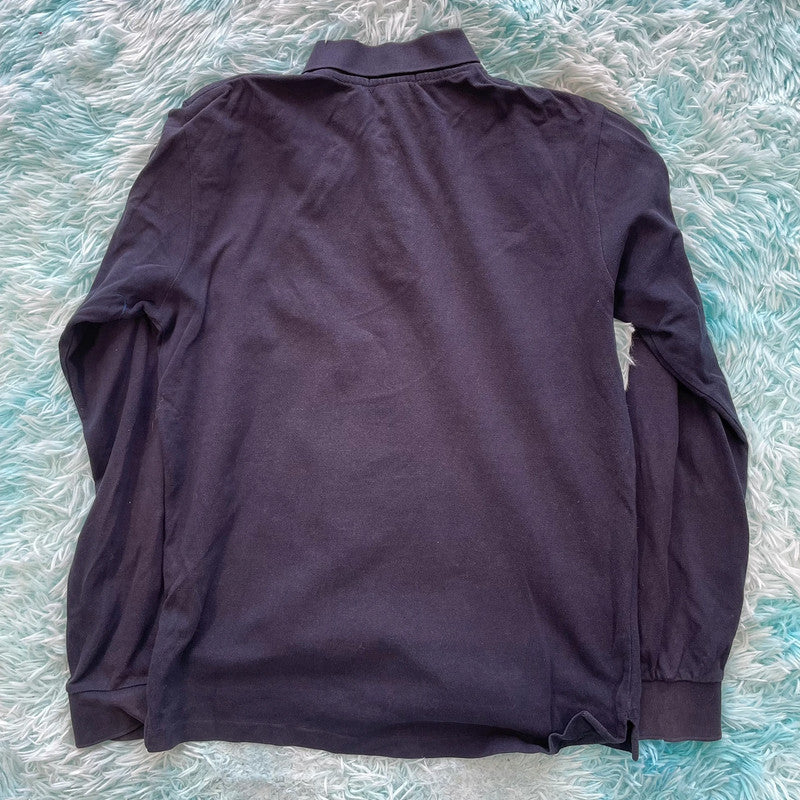 Vintage Navy Polo Ralph Lauren Long Sleeve Polo Shirt - Medium