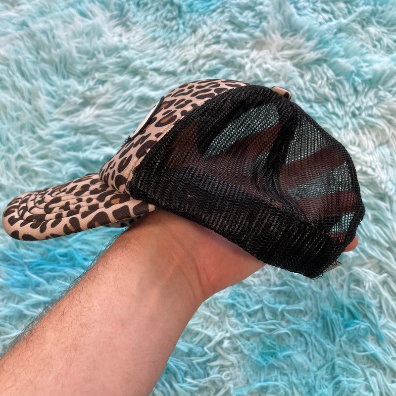 Leopard Print Von Dutch Trucker Cap