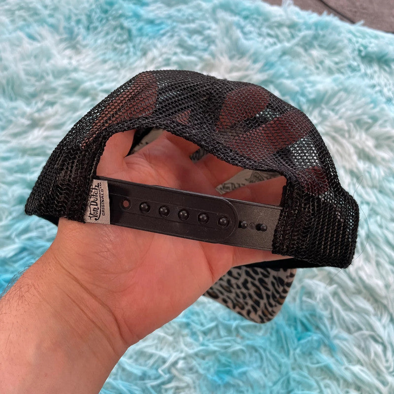Leopard Print Von Dutch Trucker Cap