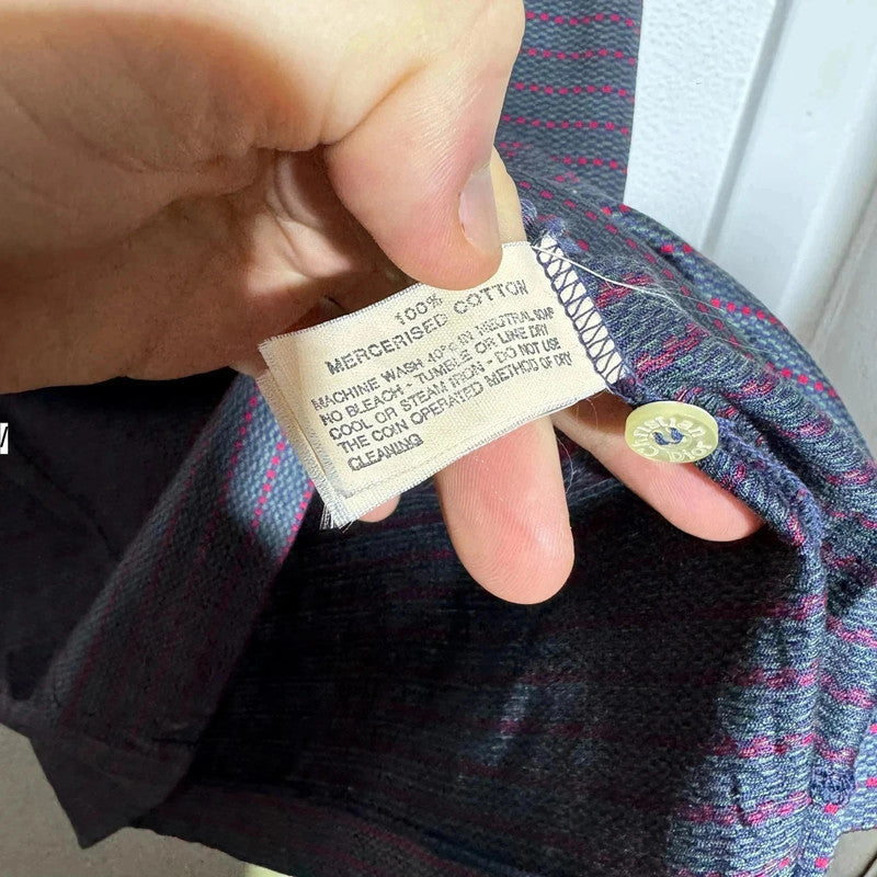 Vintage 80s Patterned Christian Dior Polo Shirt - Medium