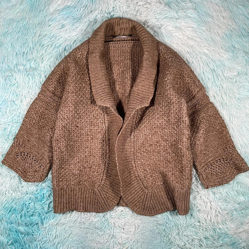 Brown Sita Murt Heavyweight Knitted Cardigan - Size 8