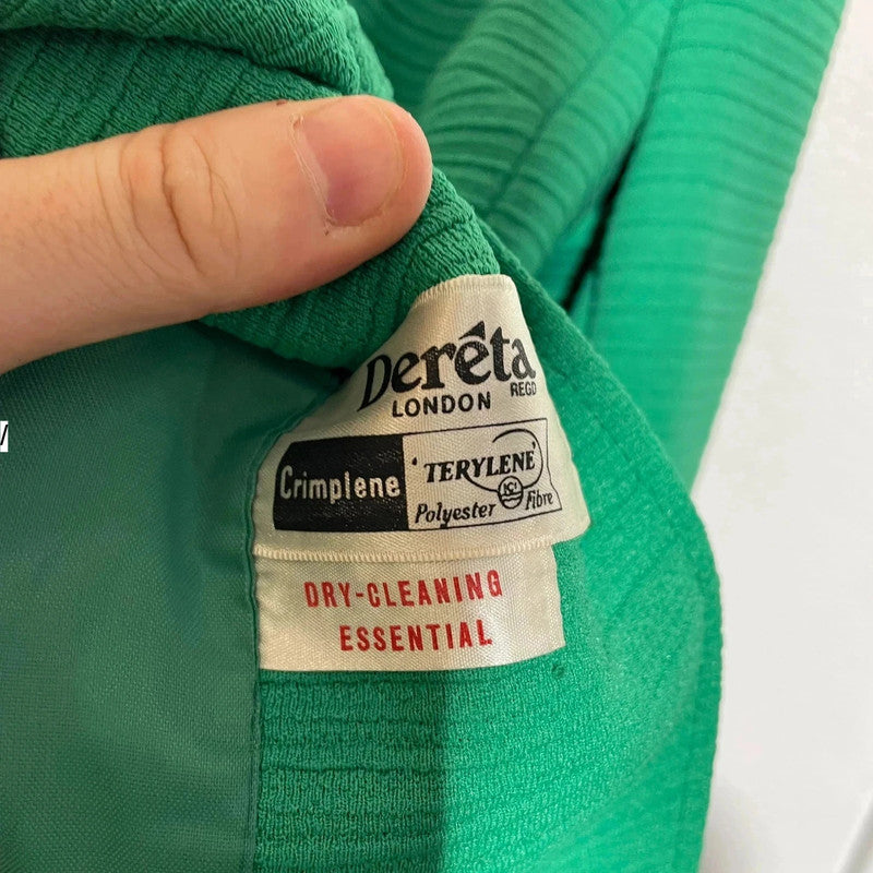 True Vintage 50s Green Long Coat Dereta - Size 12