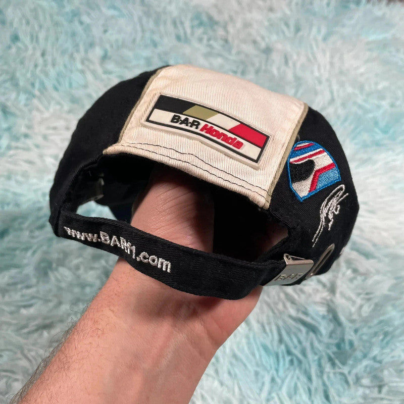 Vintage Black & White Honda Racing Cap