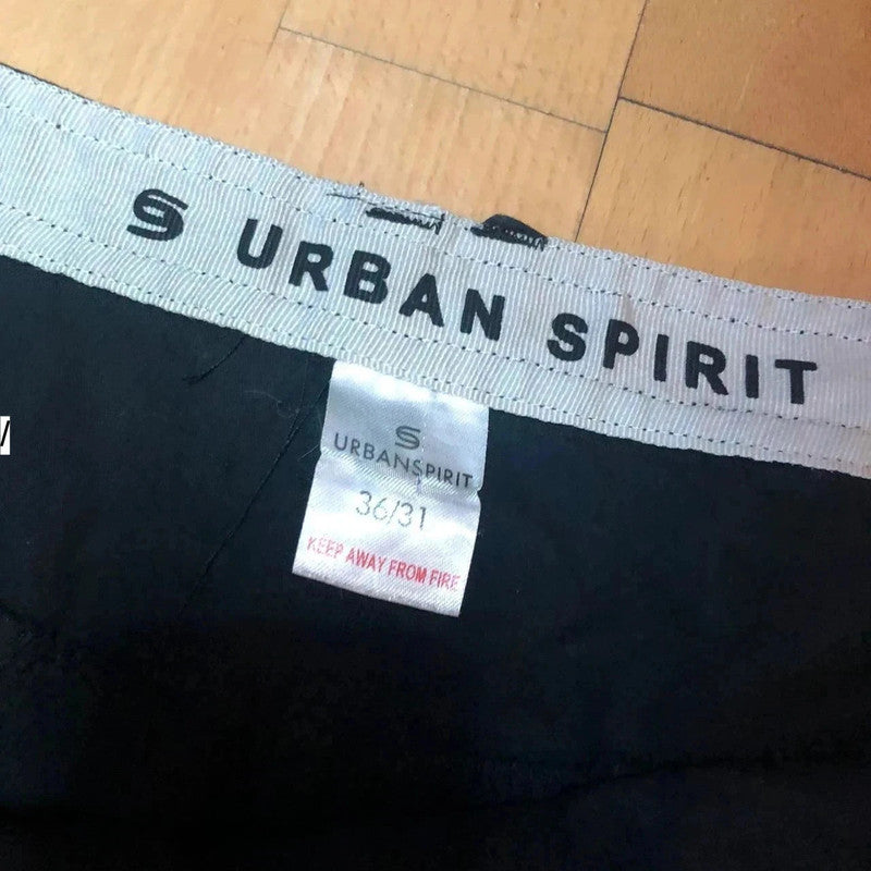 Vintage Black Baggy Cargo Trousers Loose Fit Urban Spirit - 36W 31L