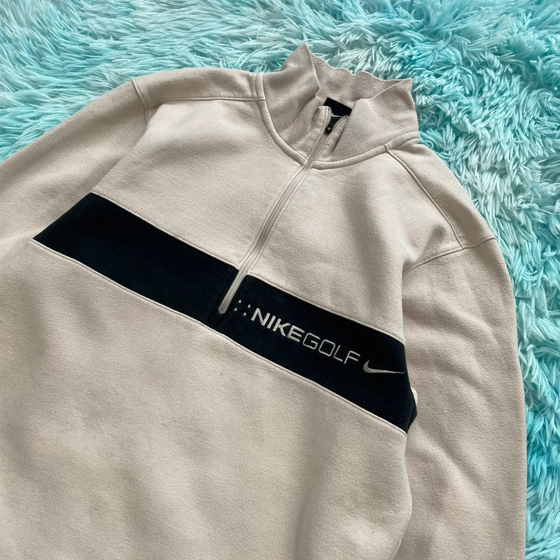 Beige Nike Golf 1/4 Zip Sweatshirt - Small