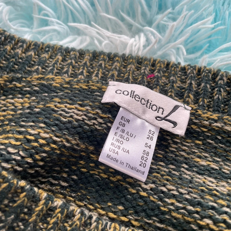 Vintage 00s Funky Striped Knitted Jumper Grunge - Size 20