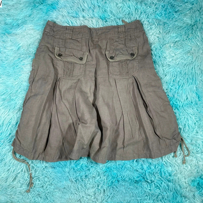 Vintage Y2K Beige Cargo Mini Skirt Next - Size 12