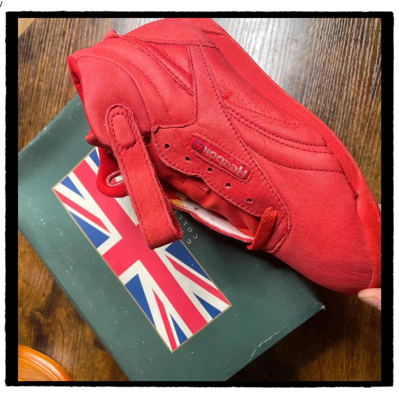 Deadstock 90s Red Reebok Plie Hi-Top Trainers Gallery Collection - UK4