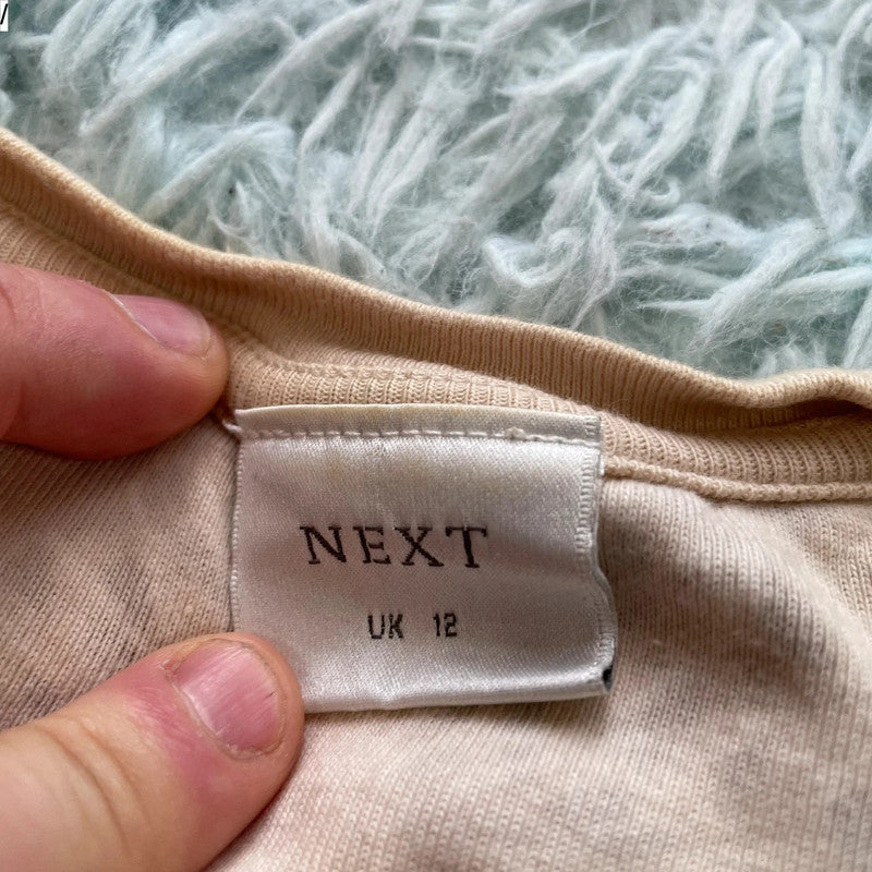 Vintage Y2K beige Patterned Tank Top Next - UK12