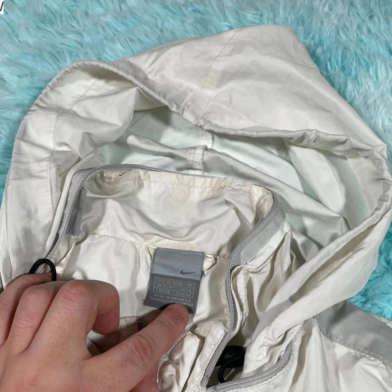 Vintage 00s Y2K White Nike Track Jacket - XL