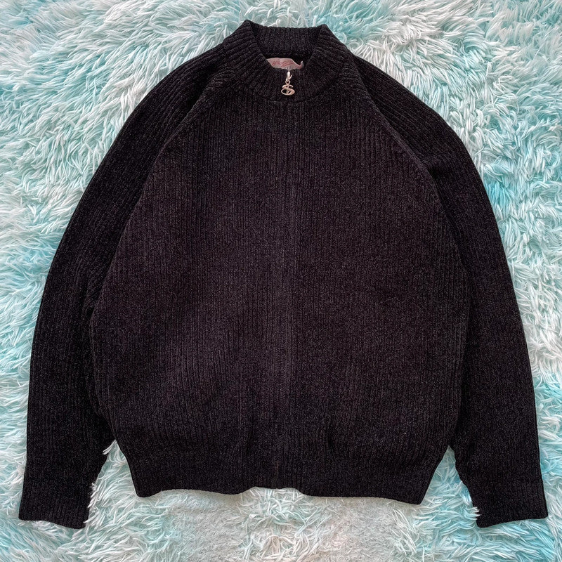 Black Yardsale Heavyweight Knitted Jumper - Large