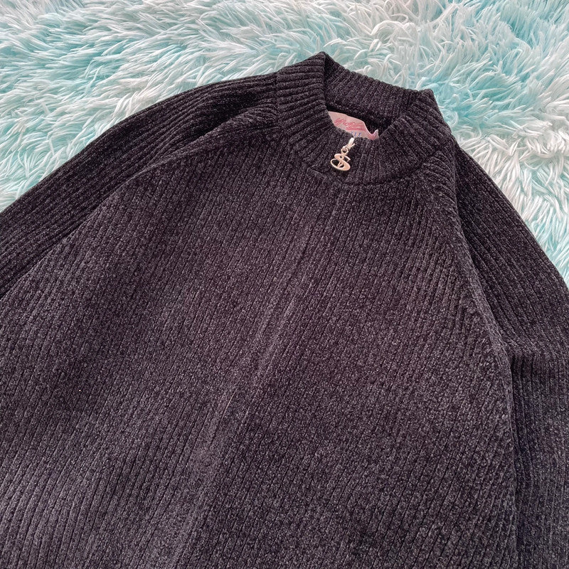 Black Yardsale Heavyweight Knitted Jumper - Large