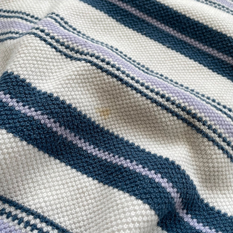 White & Navy Striped Yardsale Knitted Jumper - Large