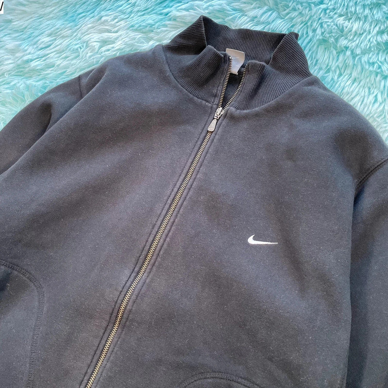 Vintage 00s Black Heavyweight Nike Fill Zip Sweatshirt - Large