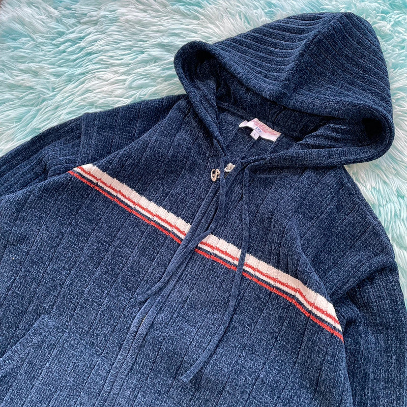 BNWT Navy Yardsale Knitted Jumper Hoodie - Large