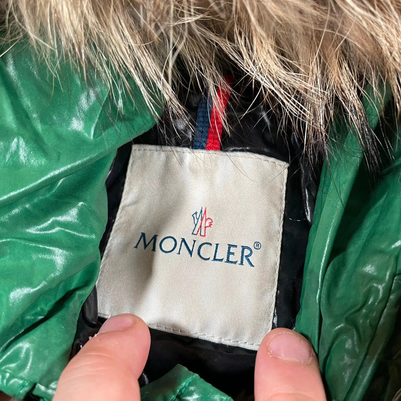 Vintage Green Moncler Puffer Jacket Alpes Fur Hood - Womens Large